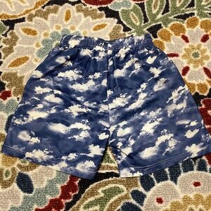 Eric Emanuel Blue and White Mesh Shorts